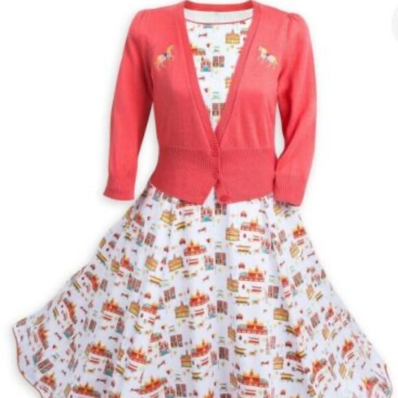 The Dress Shop Her Universe Disney Dress Shop Main Street Usa Dress W/ Cardigan - Picture 1 of 5